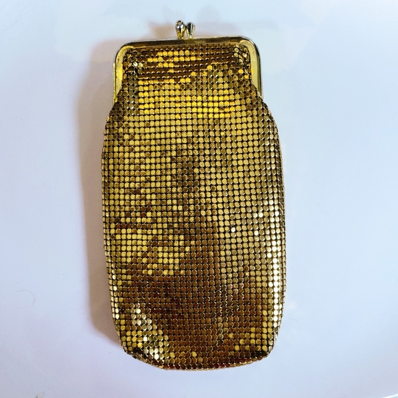 VTG Signed Whiting & Davis Gold Mesh Large Clutch - Picture 3 of 7